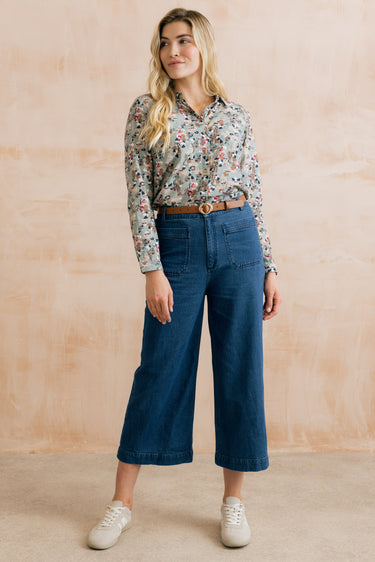 Amelia Denim Cropped Wide Leg Jeans