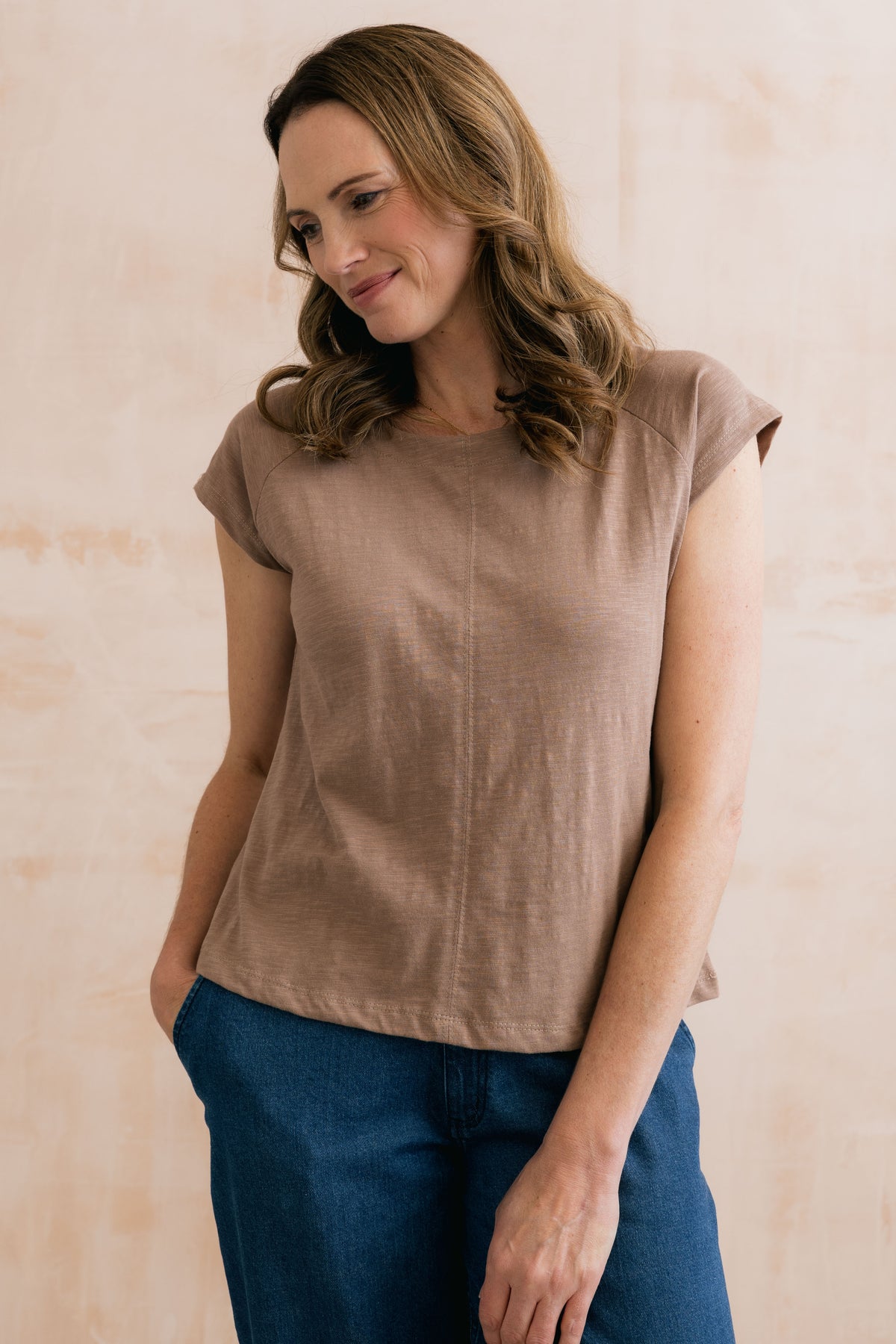 Tidal Organic Cotton T Shirt Mocha