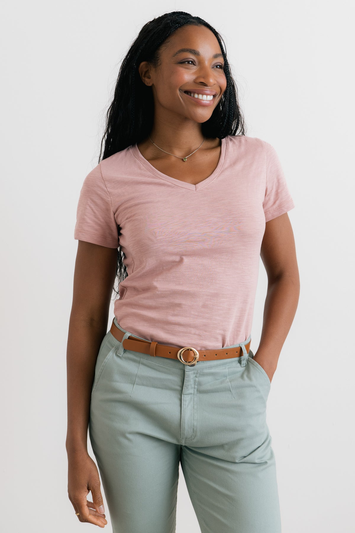 Victoria Organic Cotton V Neck T Shirt Soft