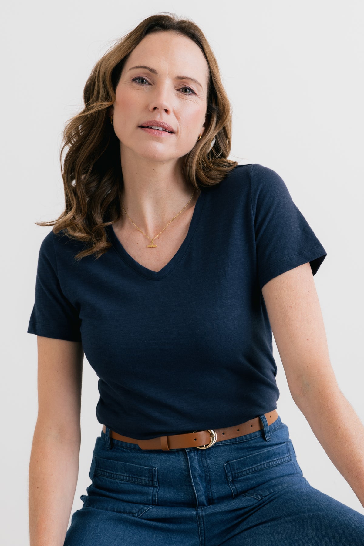 Victoria Organic Cotton V Neck T Shirt