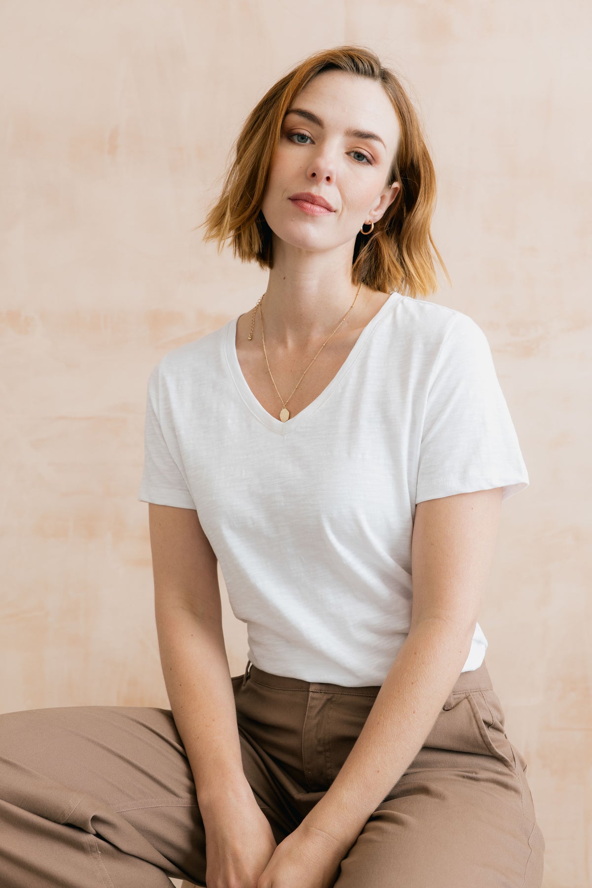 Victoria Organic Cotton V Neck T Shirt