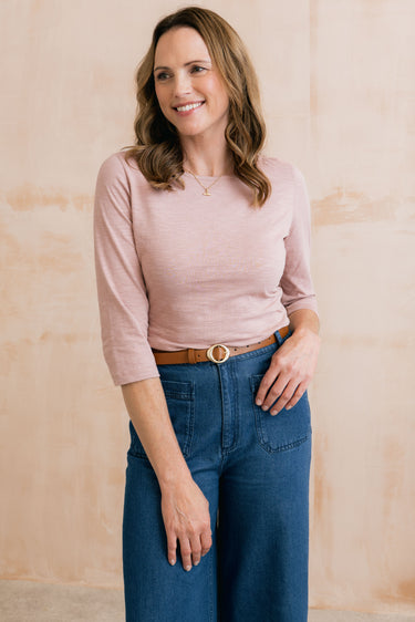 Monica Organic Cotton Jersey Top Soft Pink