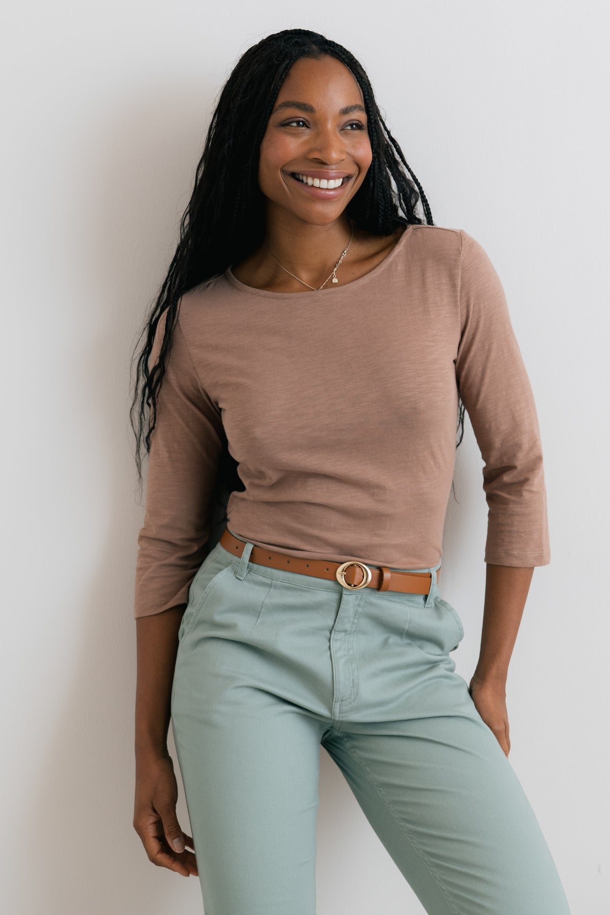 Monica Organic Cotton Jersey Top Mocha