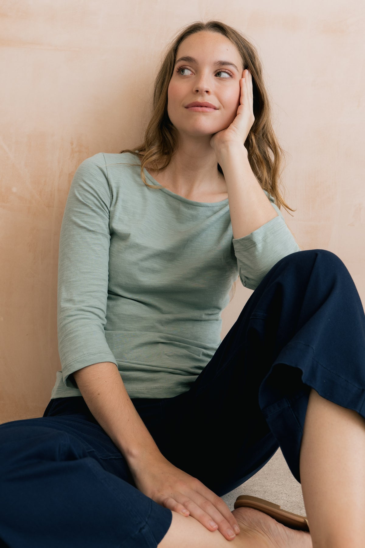 Monica Organic Cotton Jersey Top Sage