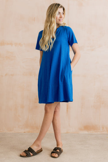 Terrace Organic Cotton Jersey Swing Dress Cobalt