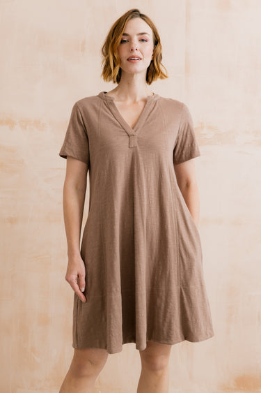 Terrace Organic Cotton Jersey Swing Dress Mocha