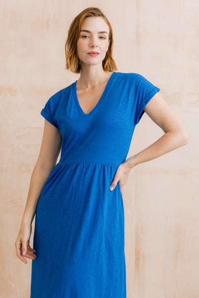 Shine Organic Cotton Jersey Dress Cobalt – Lily & Me