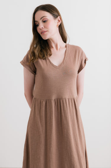 Shine Organic Cotton Jersey Dress Mocha