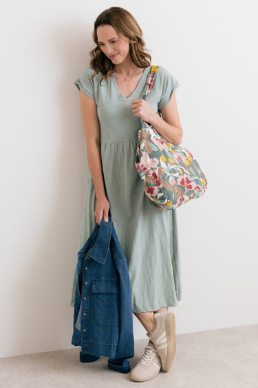 Shine Organic Cotton Jersey Dress Silver Sage