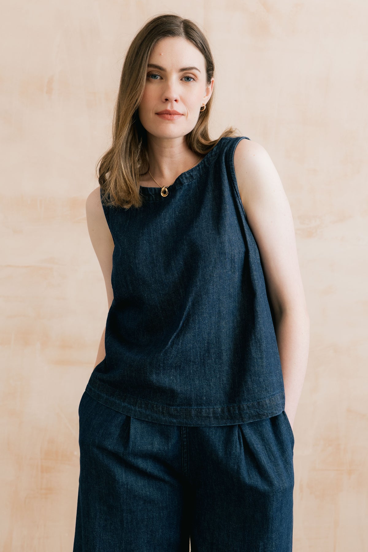 Cora Denim Button Back Vest
