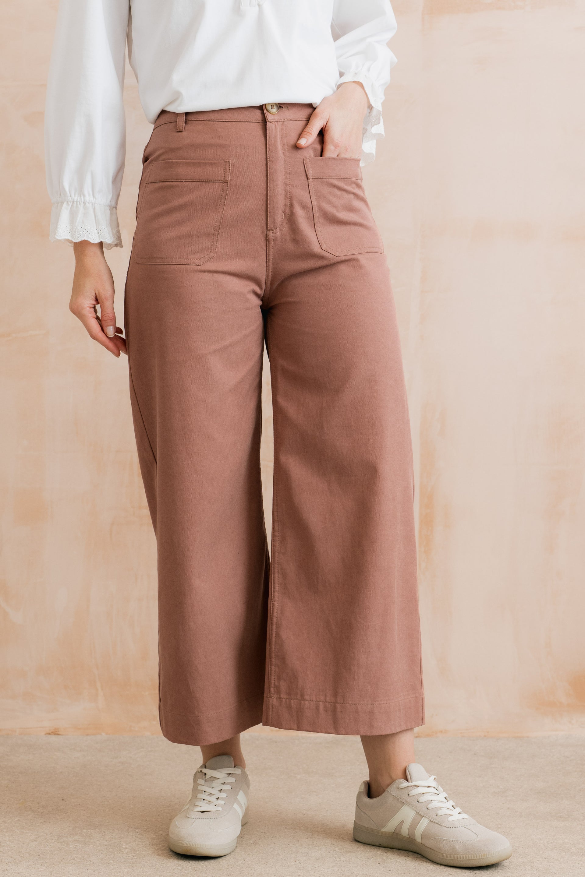 Amelia Cropped Wide Leg Trousers Soft