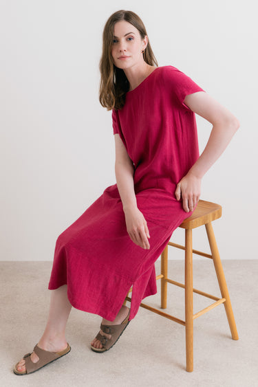 Summer Breeze Linen Blend Dress Boysenberry