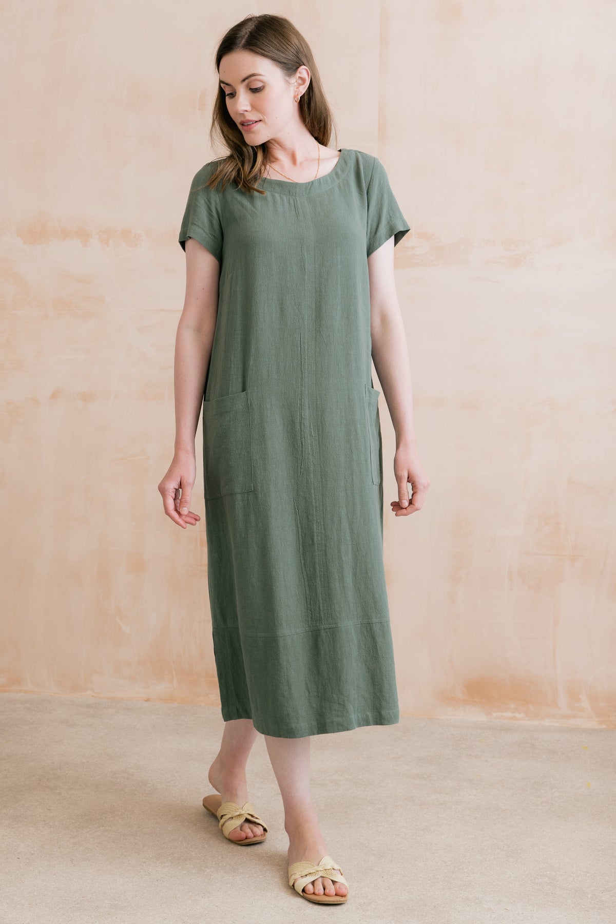 Summer Breeze Linen Blend Dress Laurel