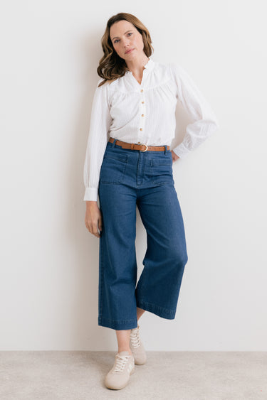 Wayfaring Embroidered Cotton Blouse White