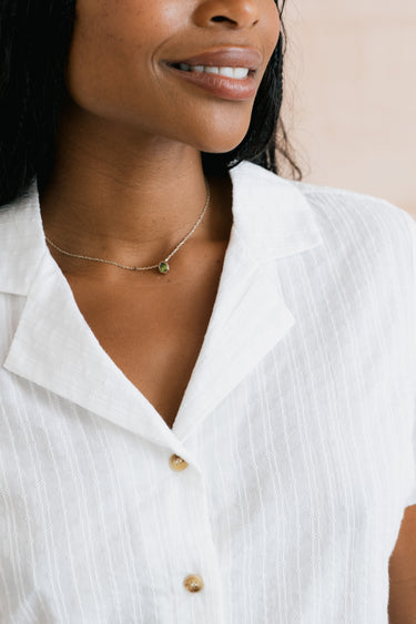 Pippa Embroidered Cotton Shirt White