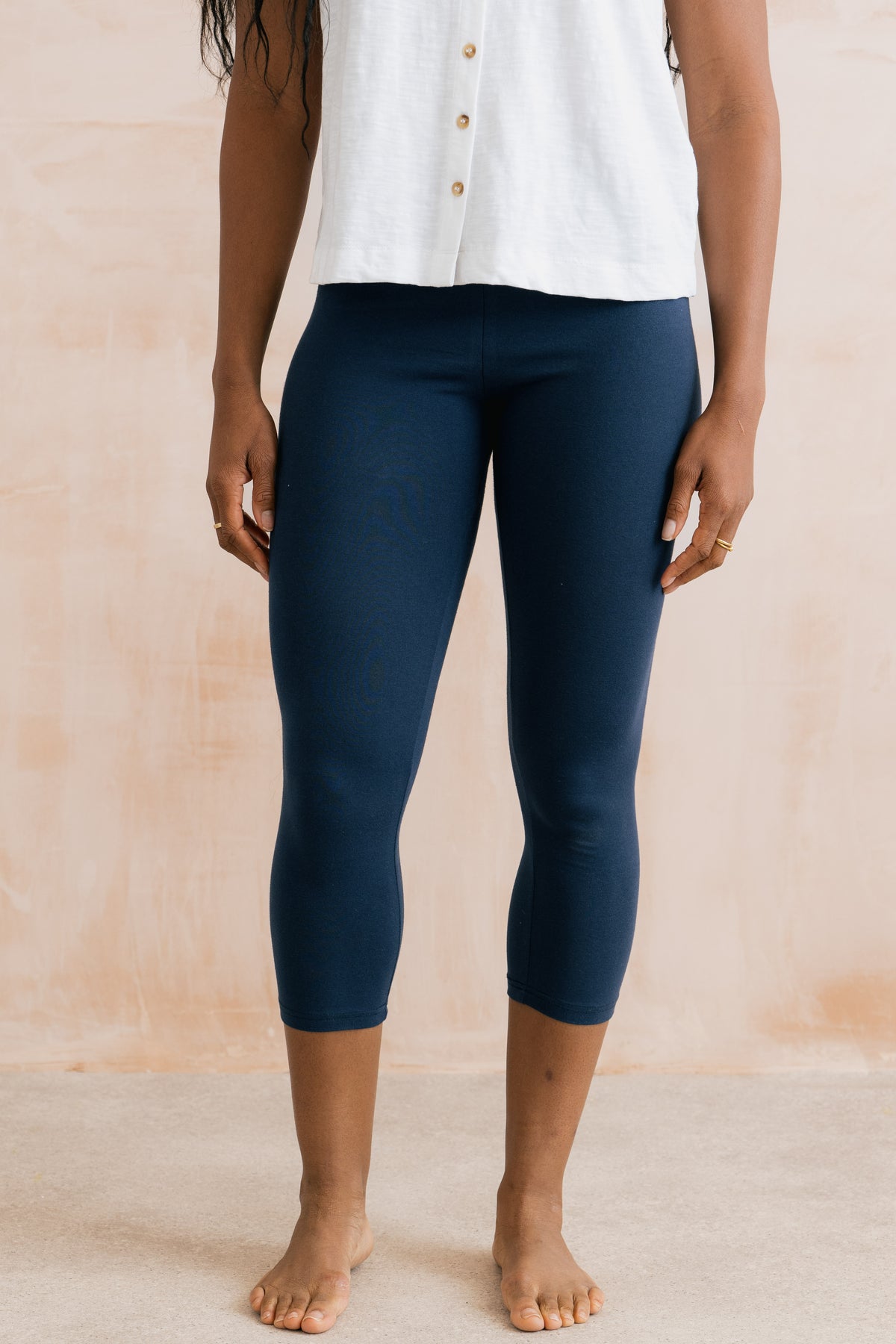 3/4 Length Cropped Leggings Navy