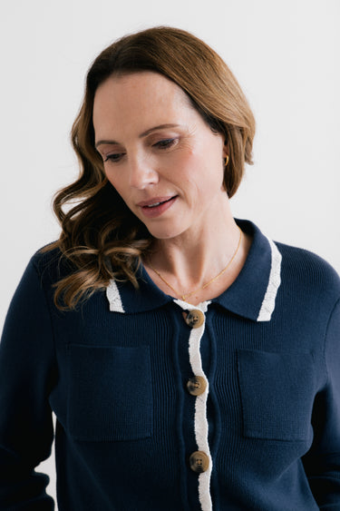 Piper Knitted Jacket Navy