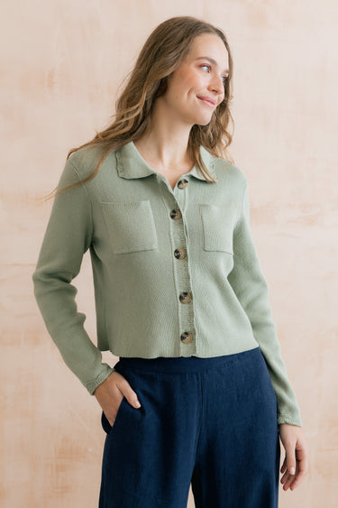 Piper Knitted Jacket Silver Sage