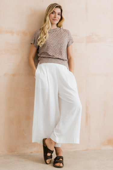 Lola Pointelle Knit Top Mocha