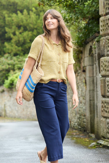 Phoebe Short Sleeve Knitted Jacket Lime