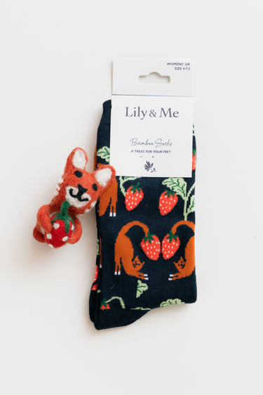 Charlotte The Cat Bamboo Socks And Decoration Giftbox