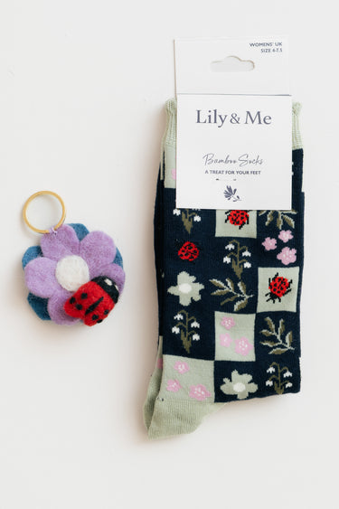 Lucy The Ladybird Bamboo Socks And Decoration Giftbox