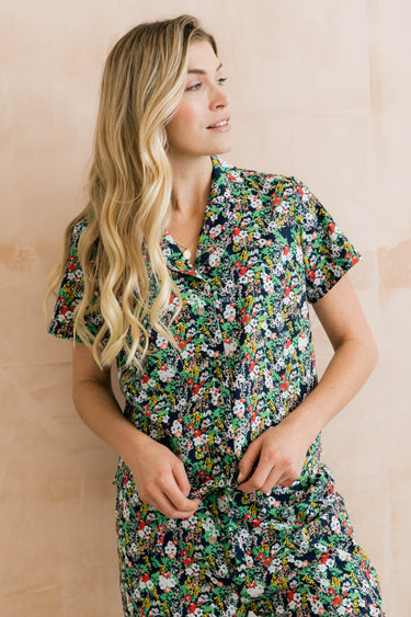 Mayflower Crop Pyjama Set Navy