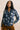 River Floral Print V-Neck Blouse Navy