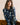 Eastcombe High Neck Floral Print Top Navy