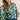 Cecily Komono Sleeve Printed Crepe Top Navy