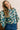 Cecily Komono Sleeve Printed Crepe Top Navy