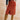 Morwenna Stretch Jumbo Cord Midi Skirt Terracotta