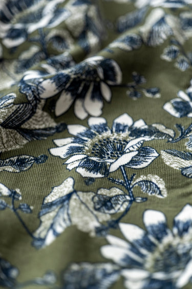 Harvest Print Cord Tote Bag Moss