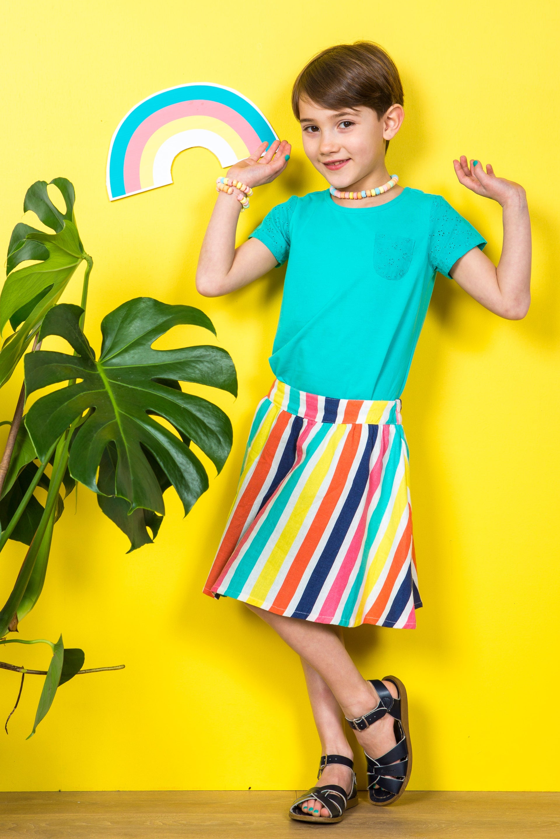 Twirl Multicoloured Stripe Skirt