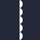 Lucy Navy and White Organic Cotton Scalloped Knit