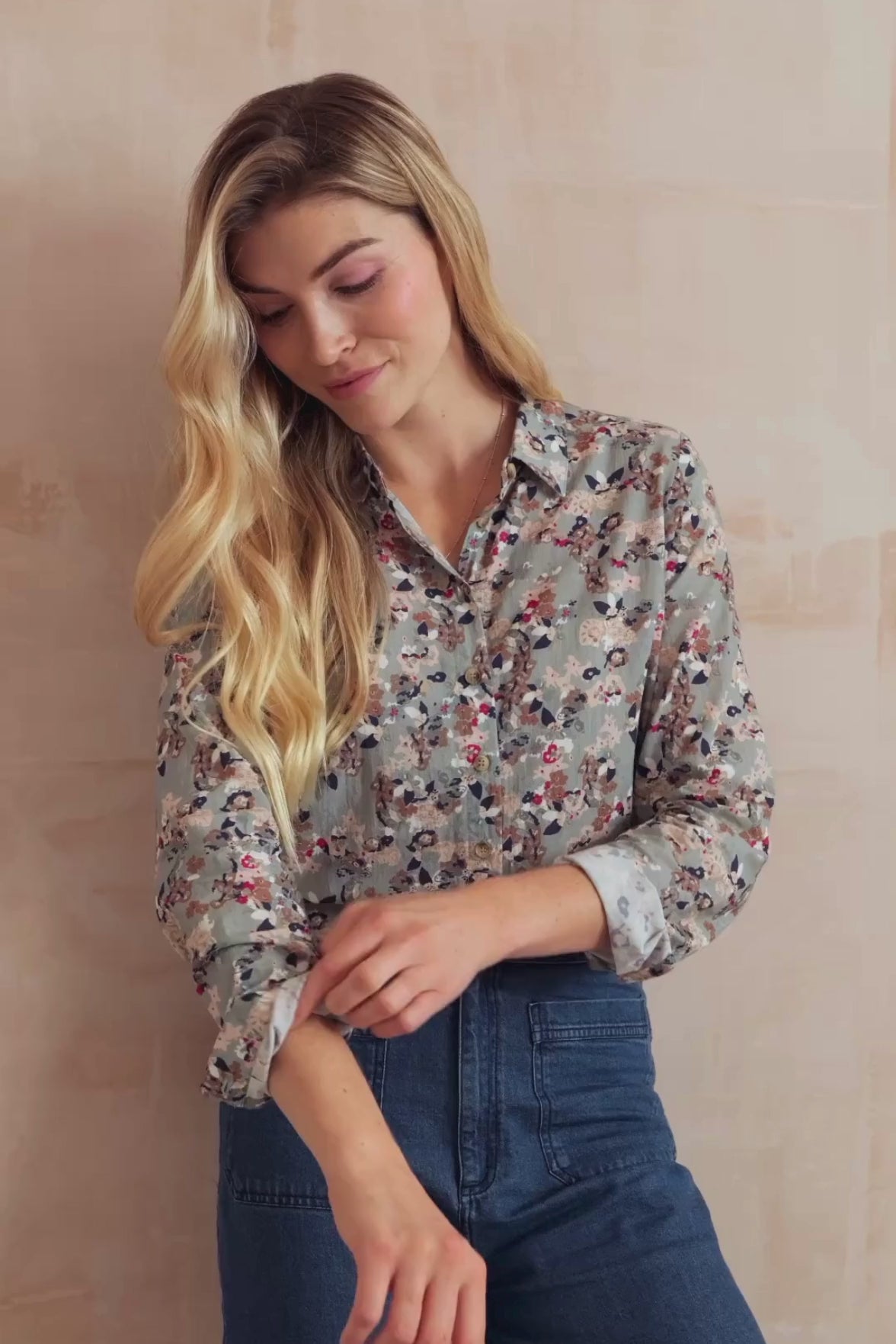 Patsy Organic Ditsy Shirt Ocean