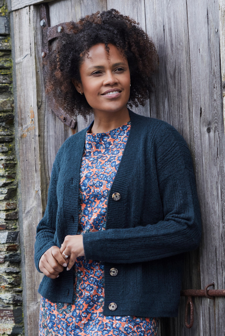 Cornwell Pointelle Cardigan Navy | Lily and Me Clothing
